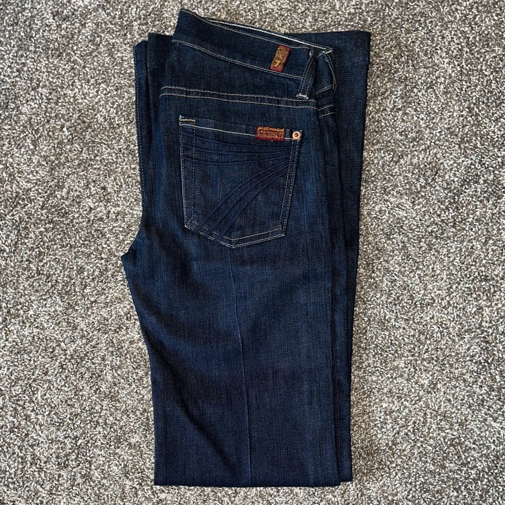 7 For All Mankind Dark Blue Flare Jeans